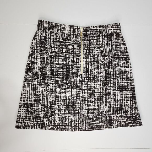 Kate Spade Skirt Size 10 Classsic Black White Abstract Geometric Grid Career - Picture 2 of 8